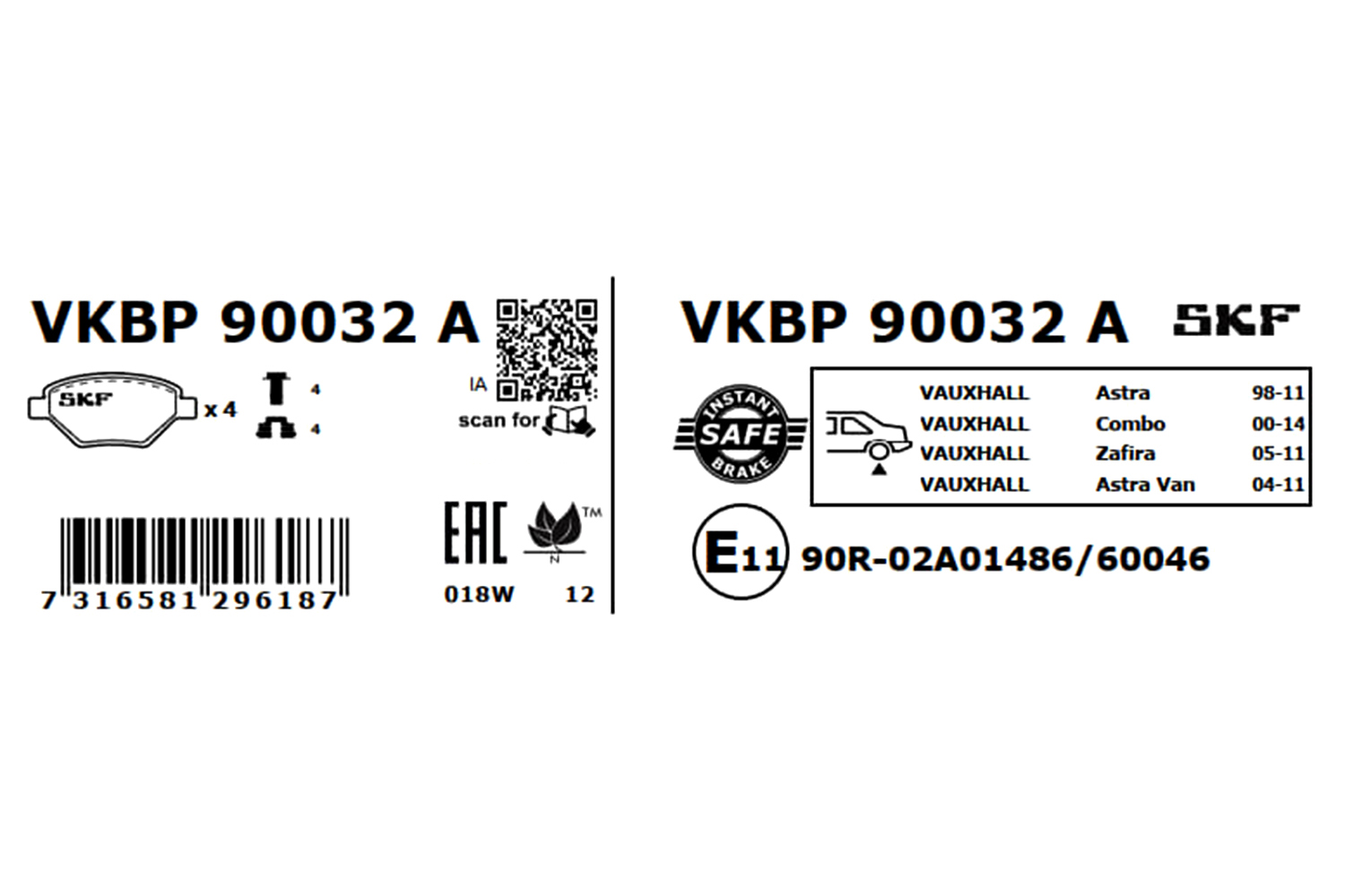 Placute frana SKF VKBP90032A